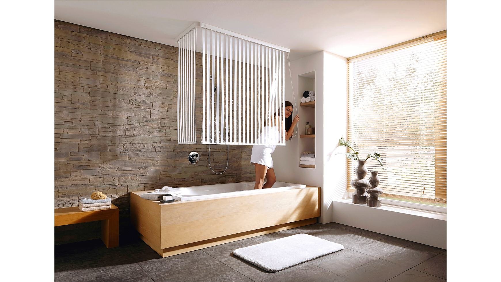 Kleine Wolke Hochwertiges Eckduschrollo-Wannenrollo Eck-Duschrollo -Komplettset -weiß/-transoparent- getreift-NEU