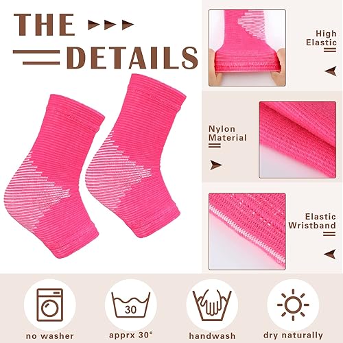 Miniatura 3 de Zhanmai 3 pares de tobilleras de compresión para niñas, soporte de manga de tobillo de punto elástico para niños, soporte de arco de pie para