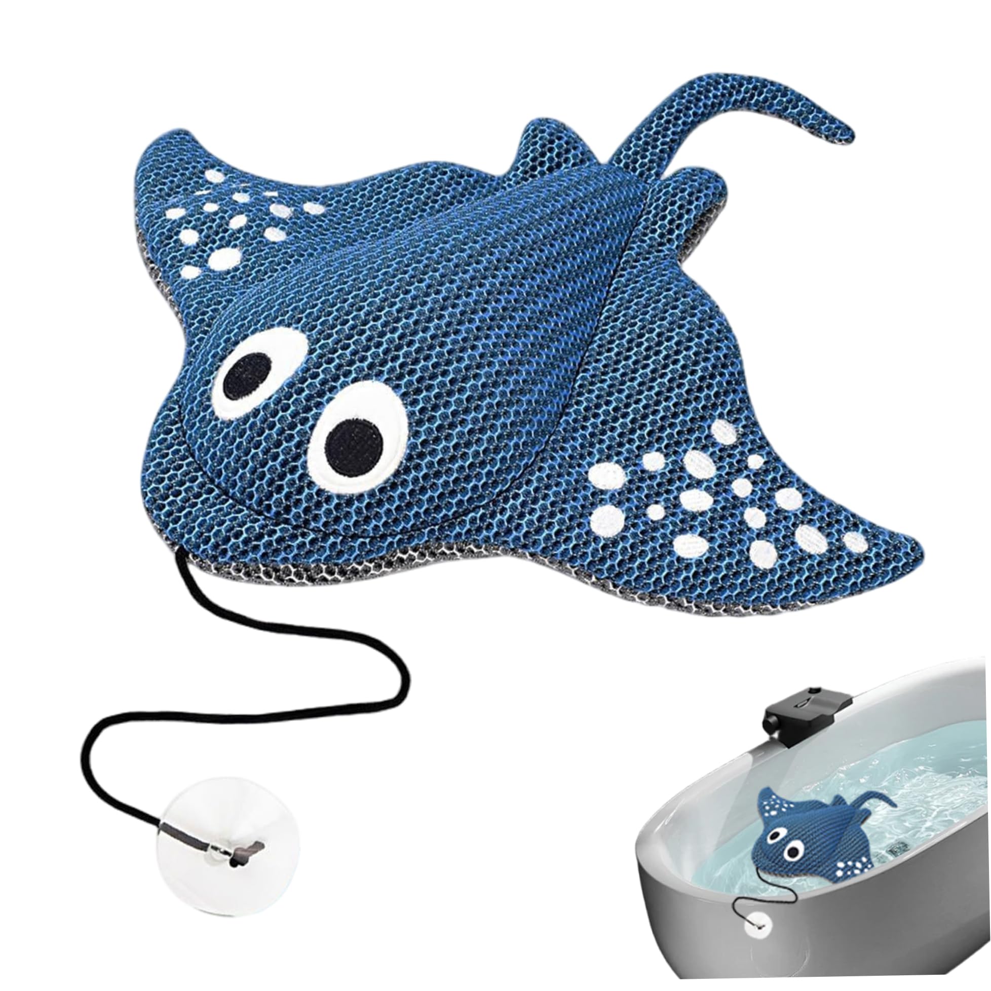 Nirelief Hot Tub Scum Absorber, Cute Manta Ray Hot Tub Sponges Scum Collector, 14x13 Reusable Washable Oil Absorber Cleaner Accessories for Adults Sponge Accessories