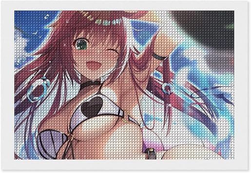 Diamond Art Guilty Gear Disney Poster DIY Painting Embroidery Kit for Adults Wall Hanging Art Panel Art Poster Illustration Decor Wall Art Wall Decor Housewarming Gift Cute Sexy Cartoon Pattern 8"x12"