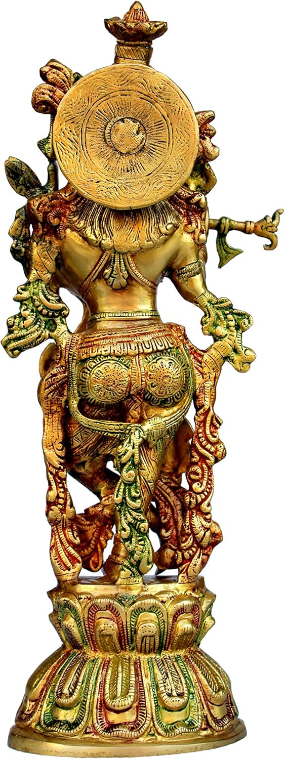 Size 18 eSplanade Brass Radha Krishna Kishan Murti Idol Statue Sculpture | Pooja Idols | Home Decor (18 Inch)