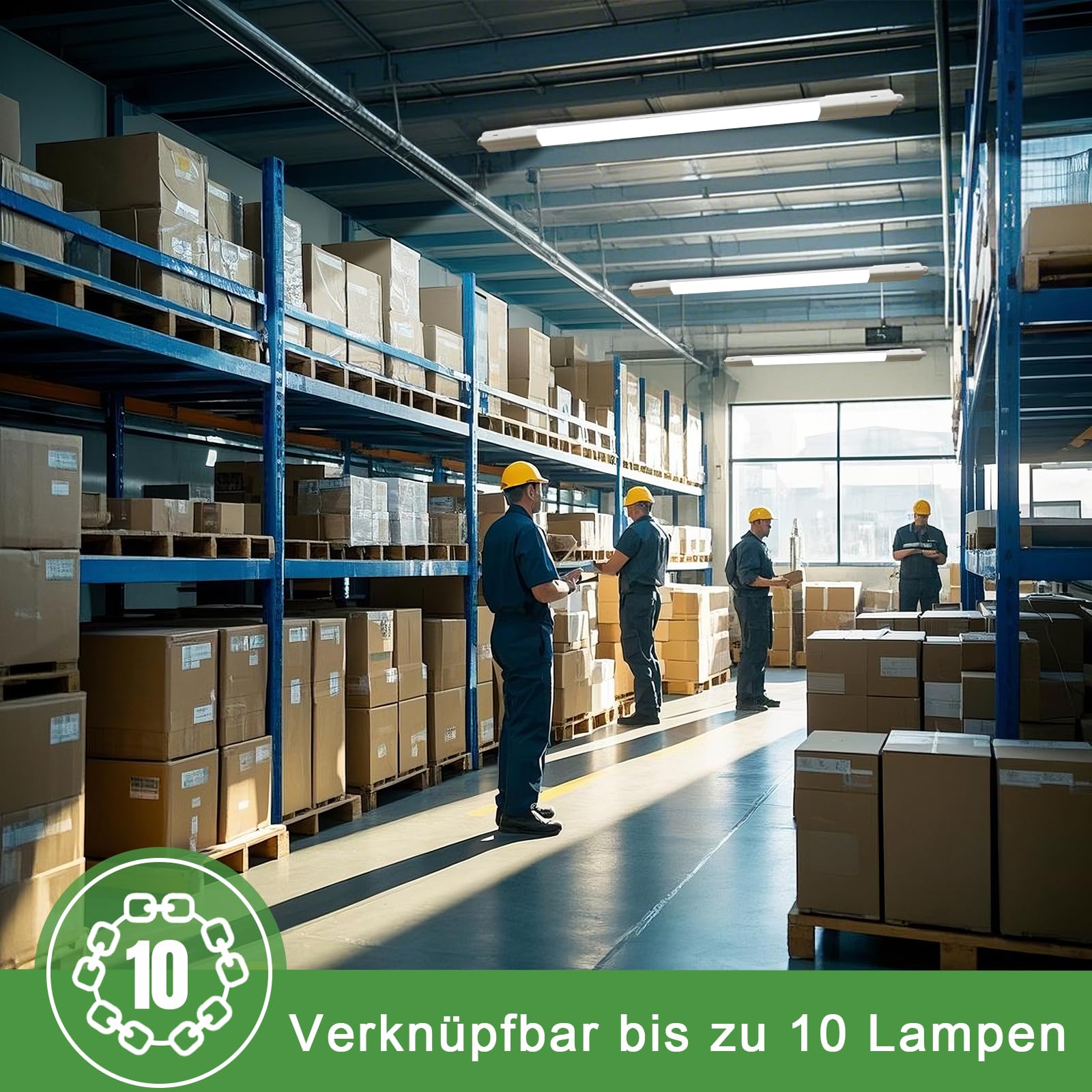 Tonffi Linkable Tube LED 115cm 36W 4100LM Reglette Étanche IP65 4000K Blanc Naturel Lampe pour locaux humides