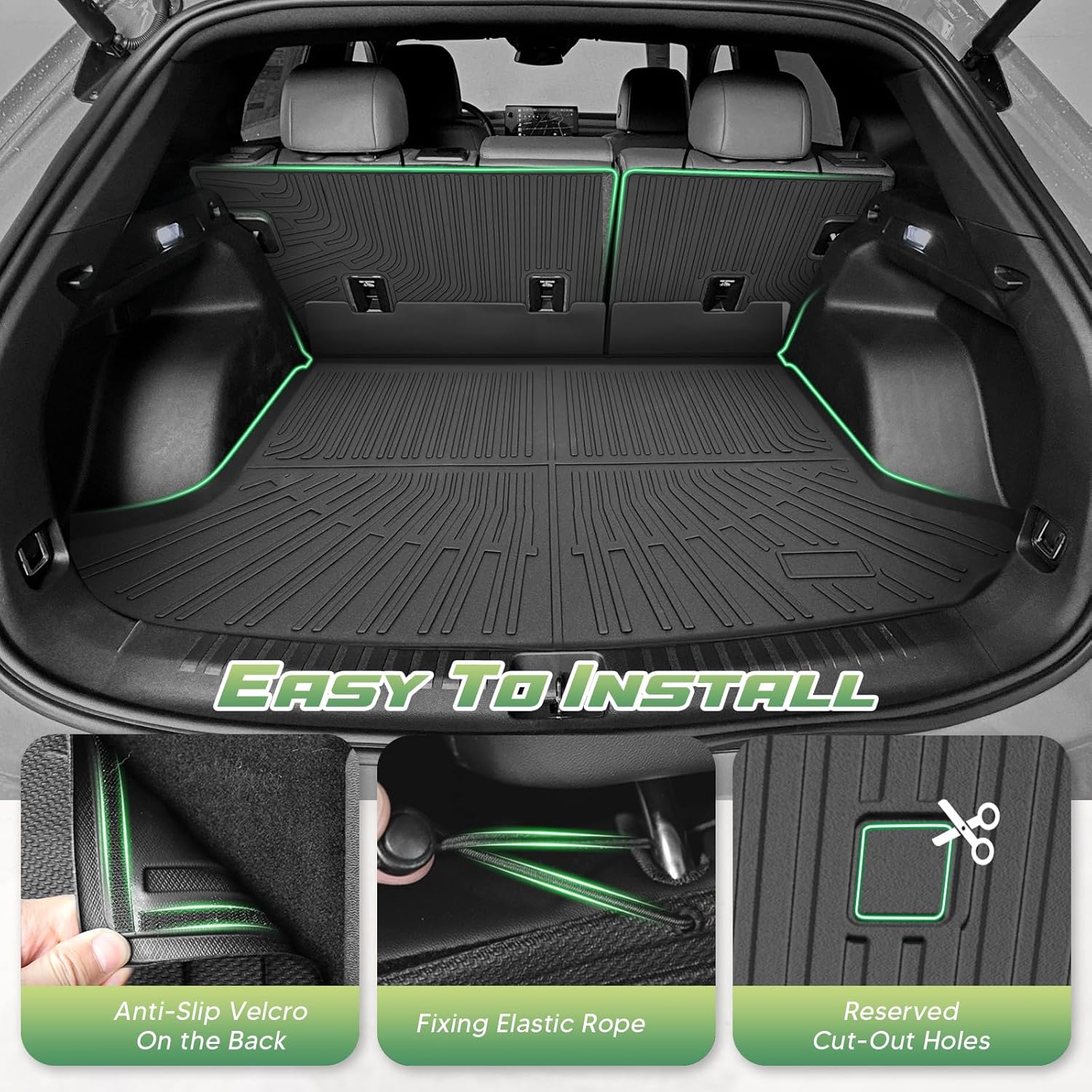 Cartist Floor Mats for Honda Prologue 2024 2025 2026, All Weather Cargo Liner for Prologue Accessories, Heavy Duty TPE Cargo Mats, Car Accessories