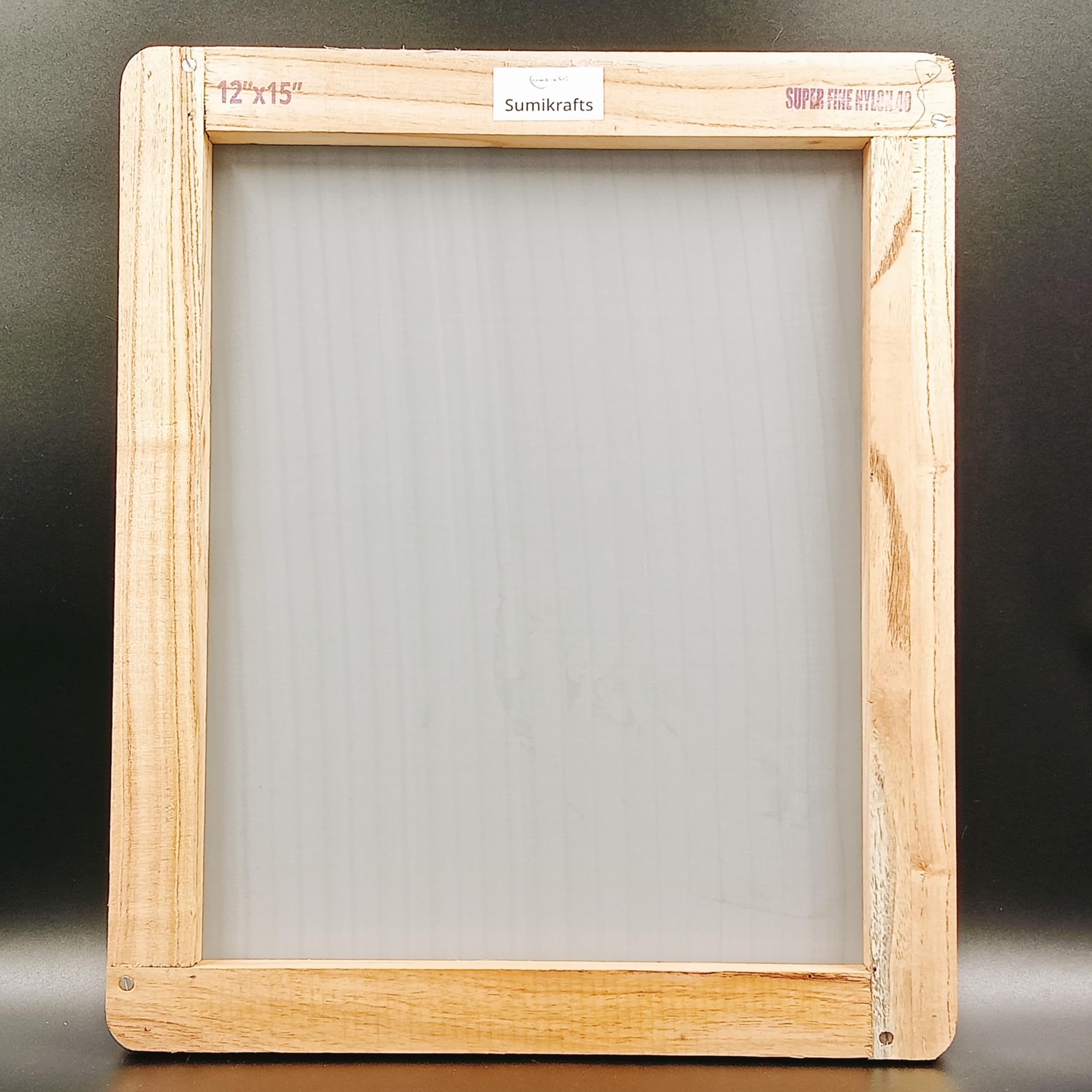 sumikrafts 12x15 Inch Screen Printing Wooden Frame Large with Pre-Stretched Nylon Mesh No. 40 - Ready-to-Use for Detailed Designs-image-14