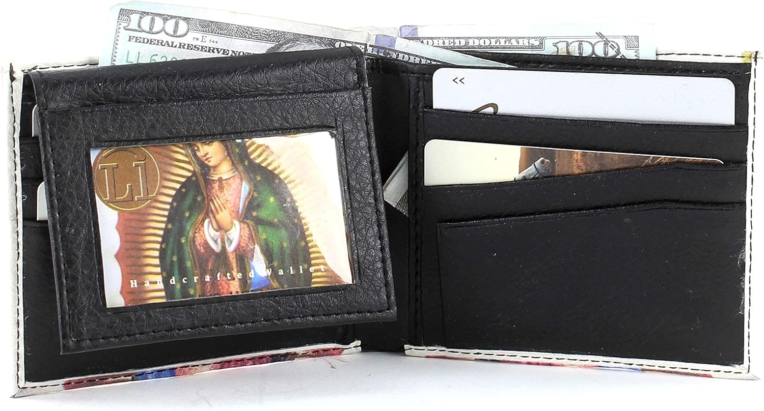 Leather Impressions Christian Gifts For Men - Bifold Wallet With 2 Flip Up ID Windows, 2 Inner Slots, 2 Billfold Pockets & 7 Card Slots - Personalized Bible Wallet With Gift Box (Virgin De Guadalupe) - Image 4