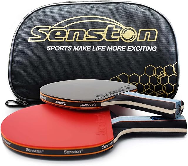 Senston Professional Table Tennis Bats 2 Player Set with Ping Pong Racket Case, Perfect for Intermediate , Advanced, Family Activity and Sports Club
