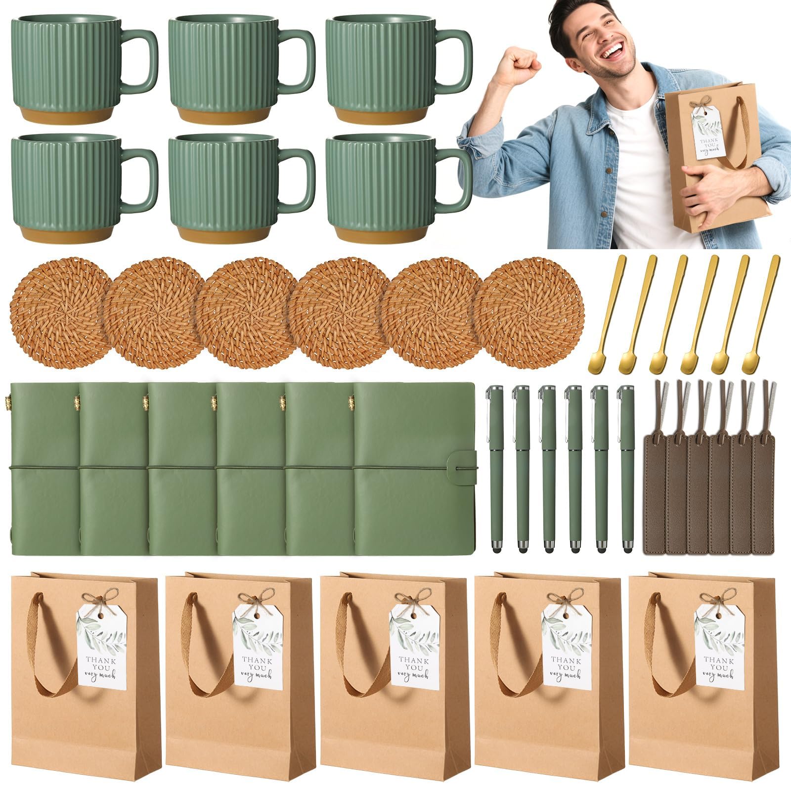 Cadeaux de fête pour invités lot kraft avec stylos et tasses de jeu