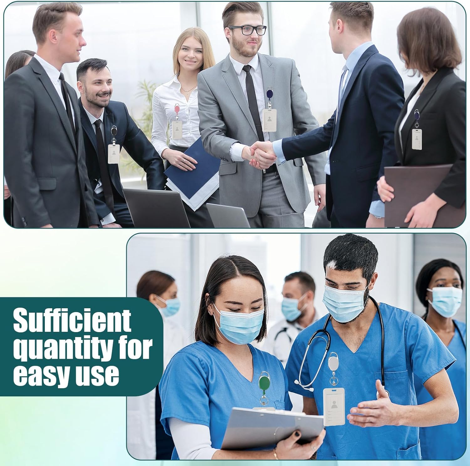 Honoson 50 Pcs Heavy Duty Retractable Badge Reels Batch ID Badge Holder Retractable Clip Bulk Key Holder with Ring for Office Worker Employee, Doctor Nurse Gifts (Pure Color)