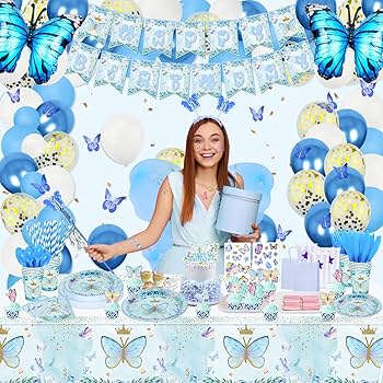 Amazon.com: 247 PCS Butterfly Party Decorations - Blue