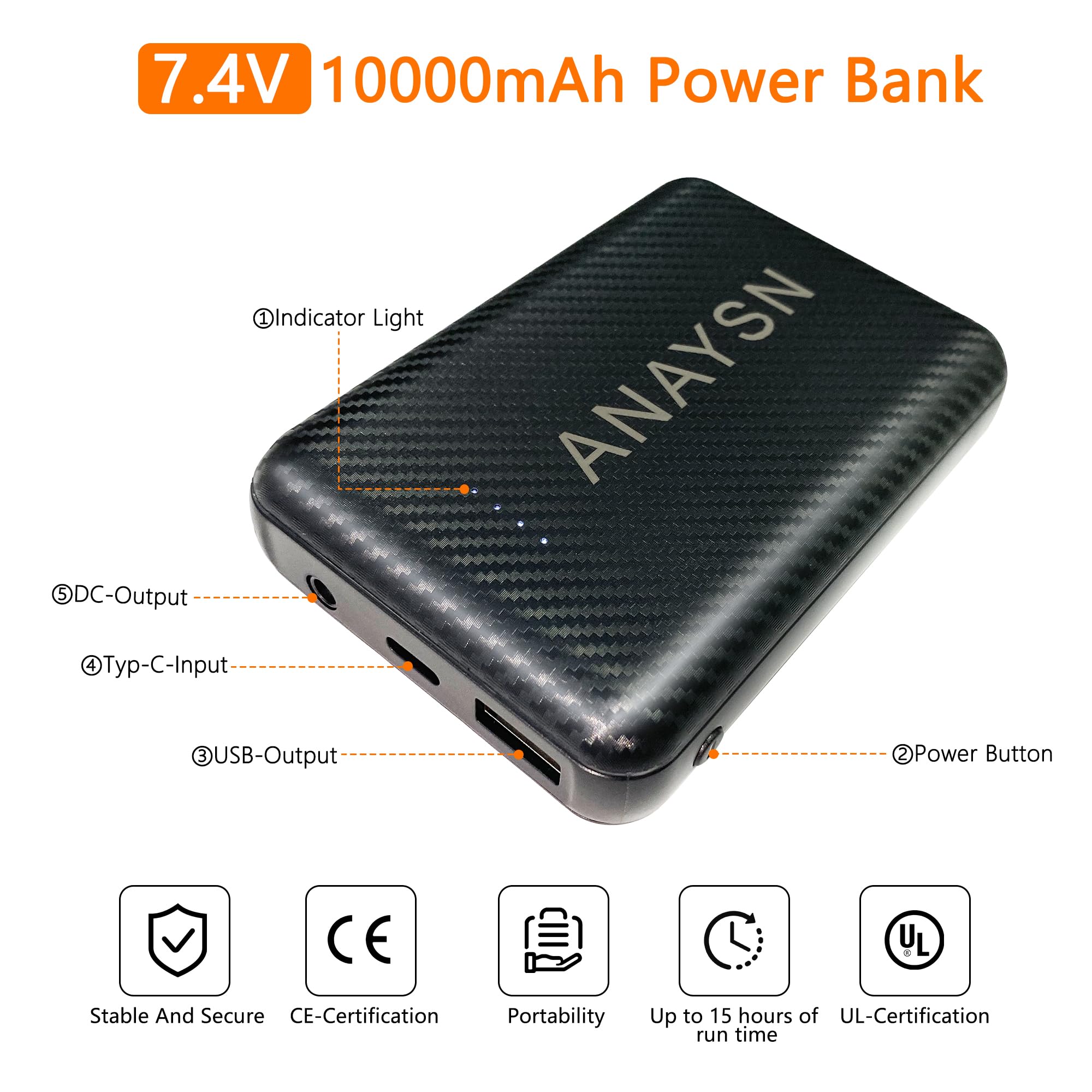 Beheizbare Weste Kinder, Beheizte Weste mit Akku 7.4V 10000mAh