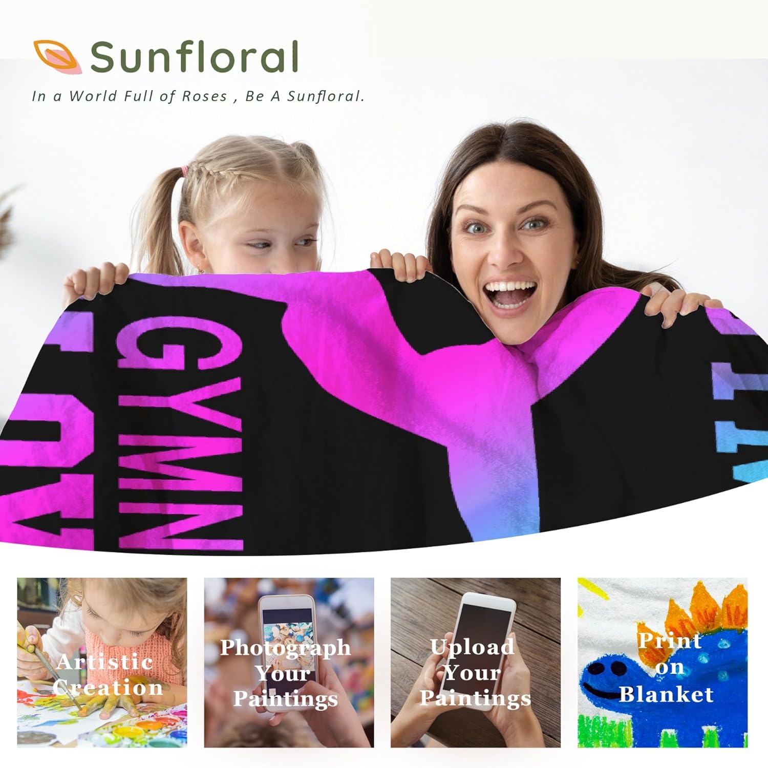 Personalized Gymnastics Blanket with Name Custom Gymnastics Gifts for Girls Teens Women Kids | Just A Girl Who Loves Gymnastics Blanket Gymnastics Home Decor for Sport Lover,50"x60"for Throw/Travel