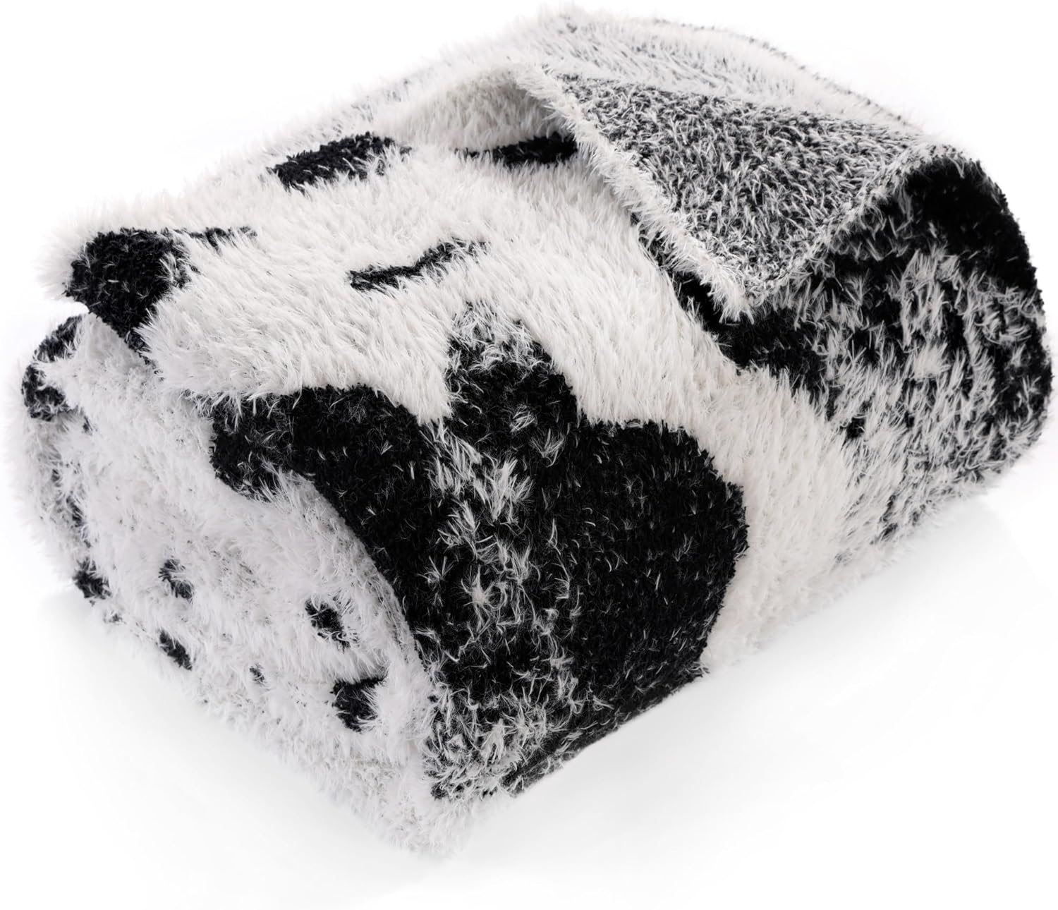 Cow Throw Blanket for Couch Bed Sofa Ultra Soft Cozy Cow Pattern Animal Print Blanket, Lightweight Western Decor Plush Throw, Blanket for Women & Teen Girls 50x60 Inches Black