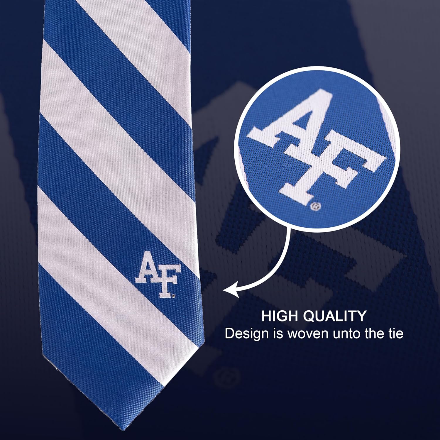 Desert Cactus United States Air Force Academy Neck Tie USAFA Fighting Falcons 100% Polyester Necktie with Logo, Officially Licensed - Image 2