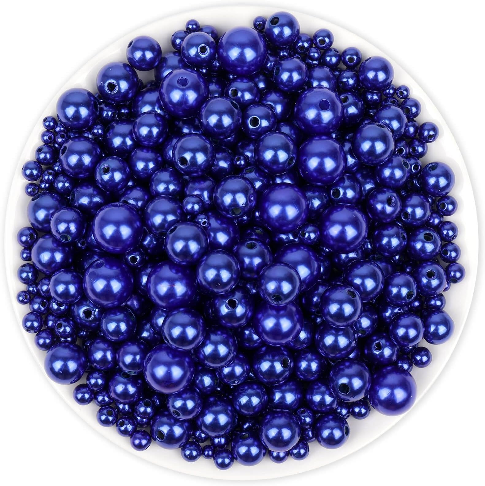 TOAOB 1000pcs Pearl Beads 6mm AB Blue Pearls Craft Beads