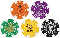 Vista 4 de DA VINCI Marcador de bolas de golf, colección de fichas de póquer, fichas a rayas de 0.41 oz