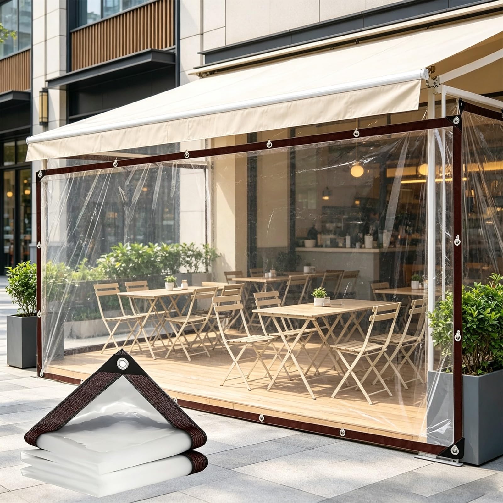 Lona impermeable transparente para cenadores exteriores y protección de plantas