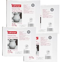 Craft Smart 10lb Gray Natural Air-Dry Clay - Non-Toxic Clay for Hand Modeling, Sculpting, Pottery - Bulk 4 Pack