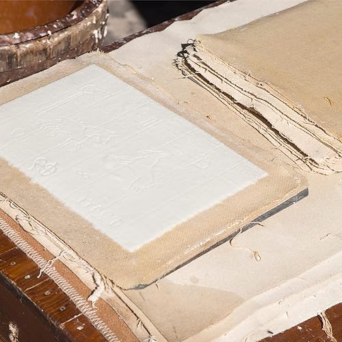 Miniatura 6 de Caydo Kit de 3 marcos de fabricación de papel, molde de fabricación de papel y cubierta con malla, papel absorbente y esponja para niños y adultos