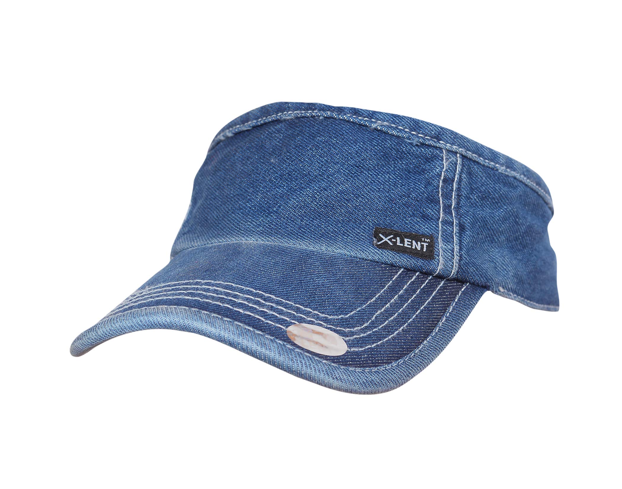 JMP Women's Cotton Denim Golf Sunshade Sun Visor Cap (Blue)-picture-40