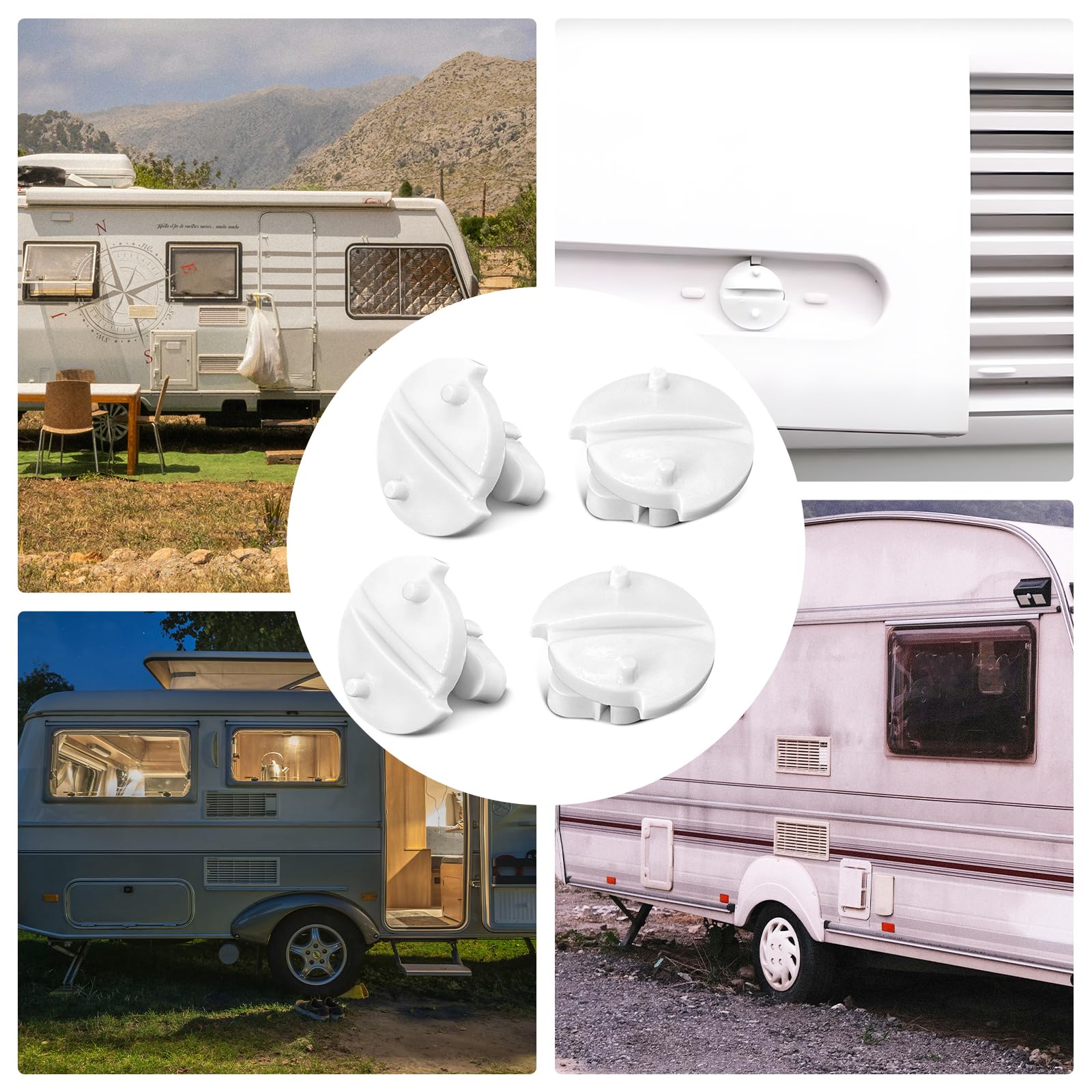 Be In Your Mind Spannschloss-Clip Für Kühlschrank 295176601, Kompatibel Mit Dometic L100 L200, Weiß, Verschluss-Schraubenclip Für Wohnmobil Oder