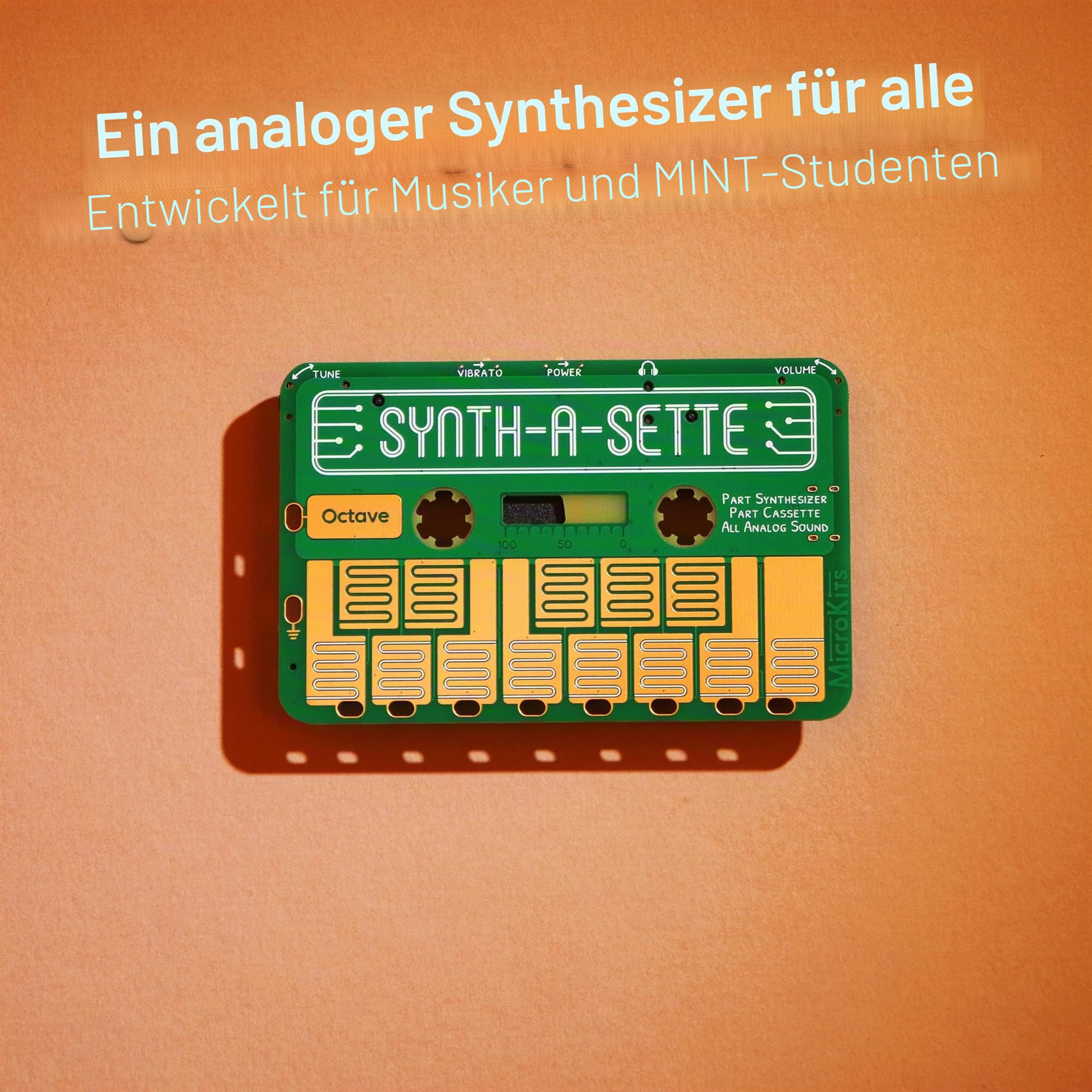 MicroKits Synth-a-Sette: Erstellen Sie Ihre eigene Bananen-Tastatur mit diesem analogen Synthesizer in Kassettengröße SN1-KIT