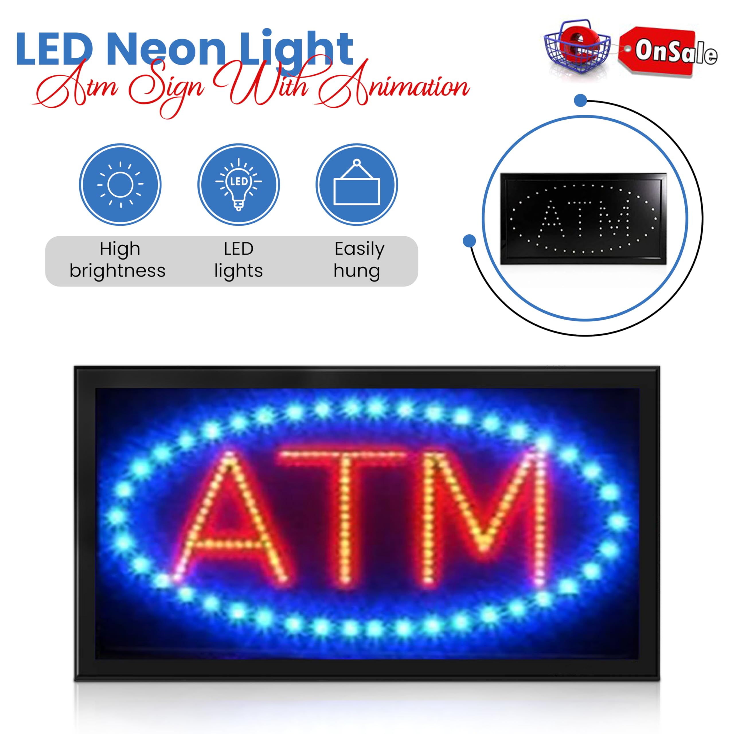 LED Neon Light Open Sign With Animation On/off and Power On/Off two Switchs for Business By 
