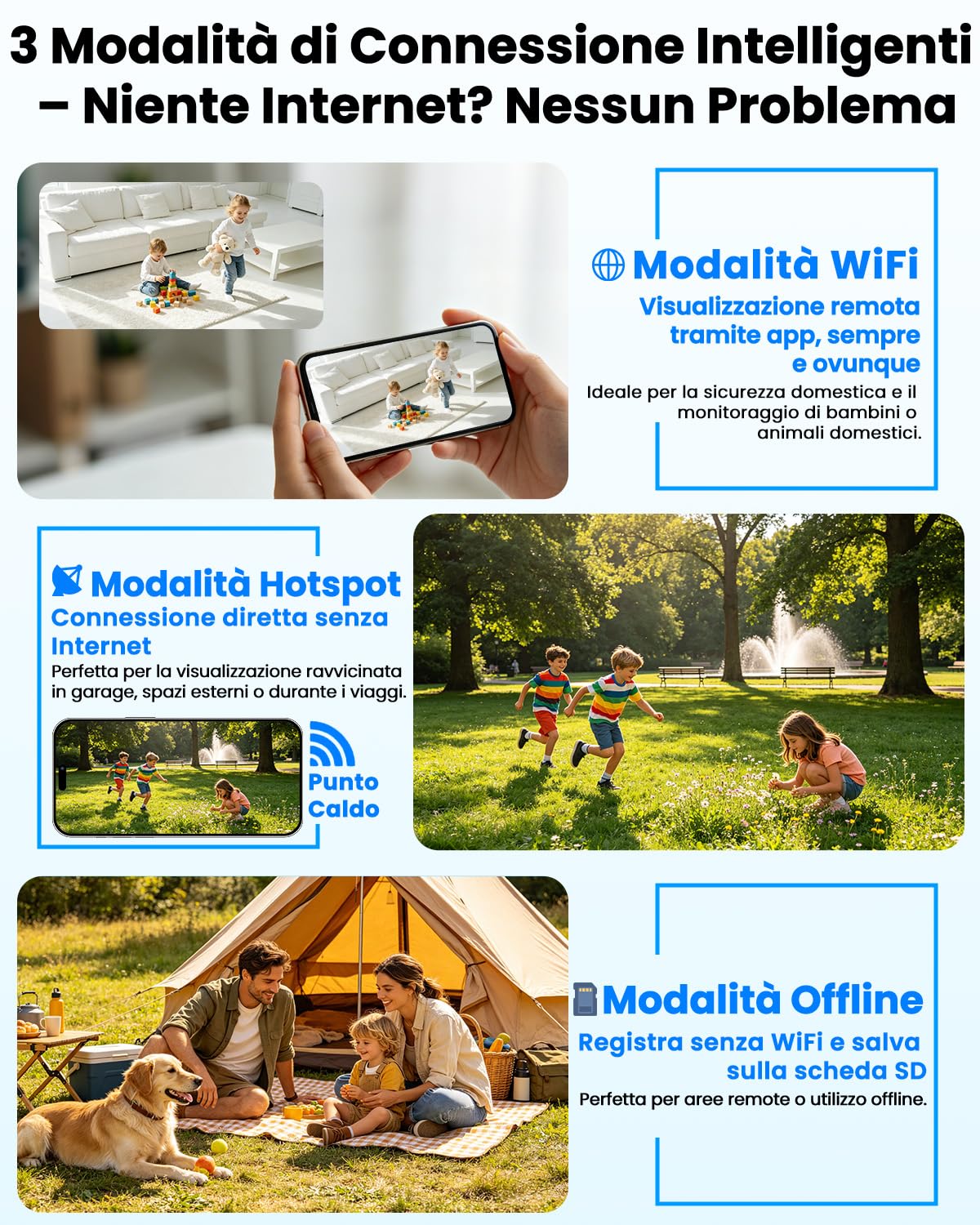 Bextgoo Mini Telecamera Spia Nascosta 4K, 3 Modalità: WiFi/Hotspot/Senza WiFi, Micro Videocamera Sorveglianza Interno, Scheda TF da 64 GB Preinstallata, Notturna Superiore, per Uso Interno o Esterno