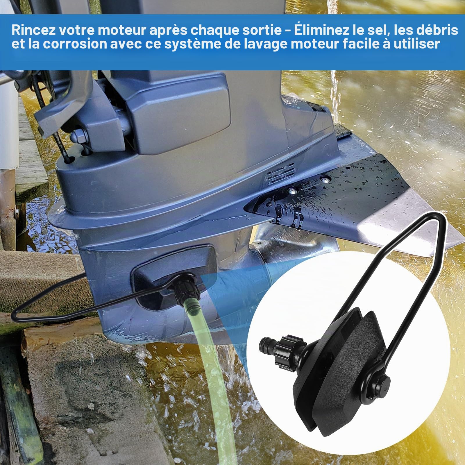 lalago Moteur de Nettoyage de Bateau Monotube, Oreille de Rinçage à Double Ohren Universel