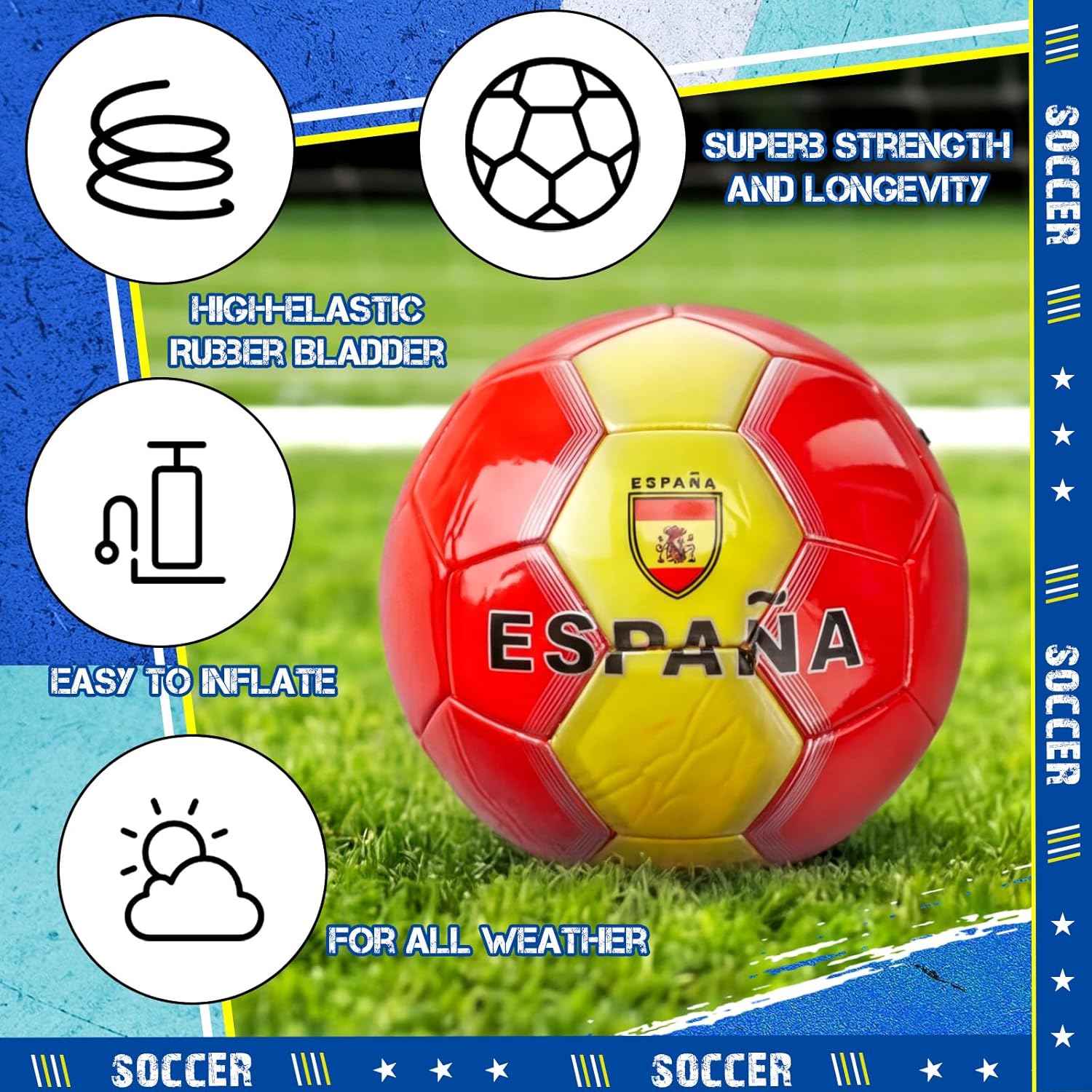 Thenshop 2 Pcs National Team Soccer Balls Size 5 Office Size Soccer Ball with Pump Faux Leather Football for Adult and Youth International Sports Events Game Training Party Favor Gifts