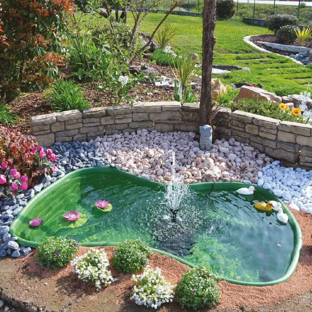 Giordanoshop Laghetto Artificiale da Giardino 178x125x45 cm in Polietilene 610 Litri Verde