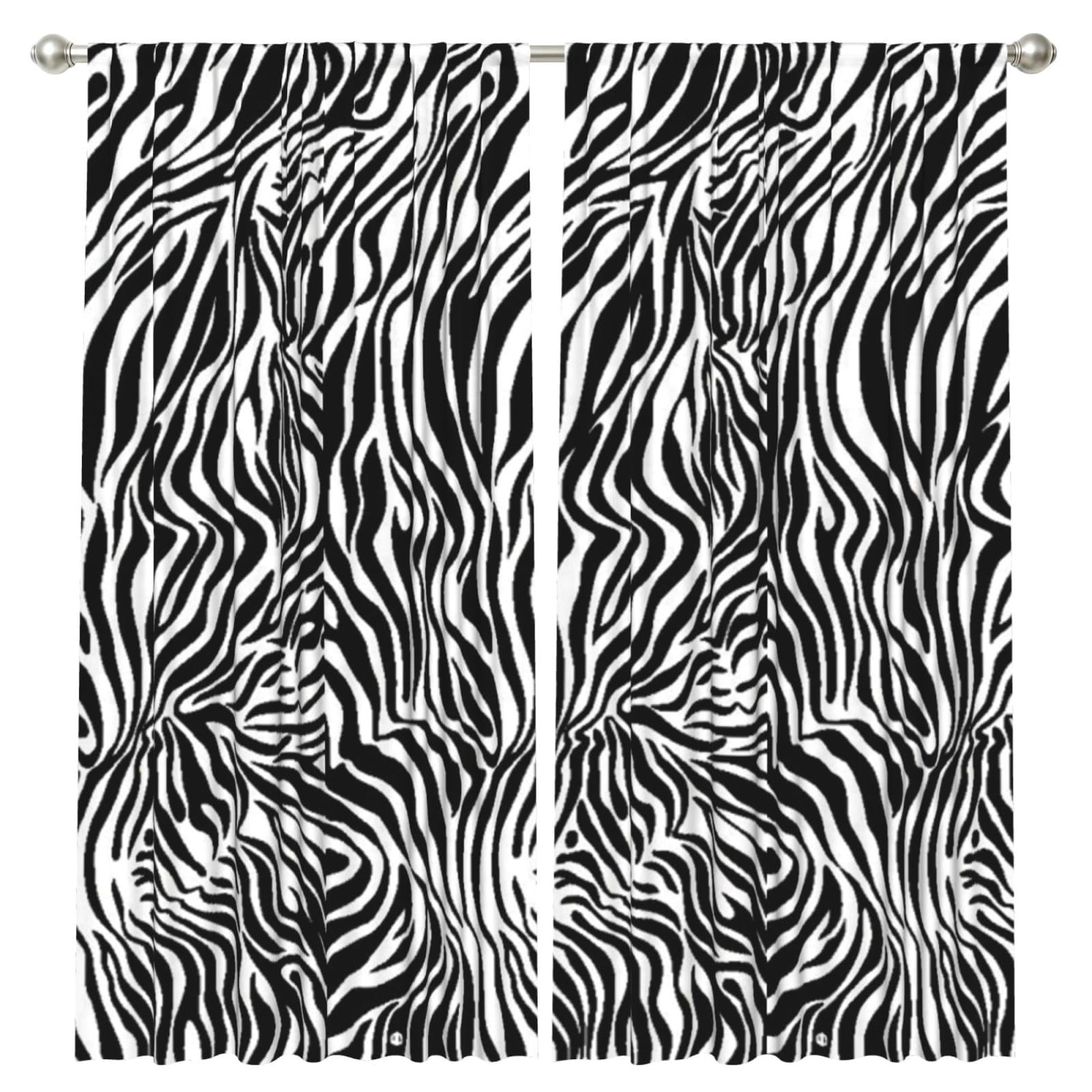 InOmak Zebra Print, 2 Panels Window Curtains 52 x 84 Inch Blackout Curtains for Living Room Bedroom