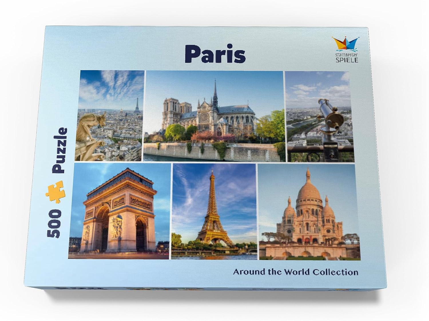 MyPuzzle Paris - Notre Dame, Eiffel Tower and Sacre Coeur - Premium 500 Piece Jigsaw Puzzle for Adults