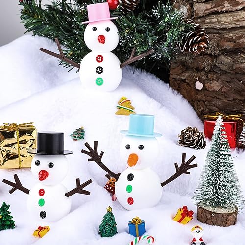 Miniatura 4 de Aneco Paquete de 6 manualidades de Navidad, muñeco de nieve, bricolaje, manualidades de Navidad, modelado de arcilla al aire, kit de decoración de