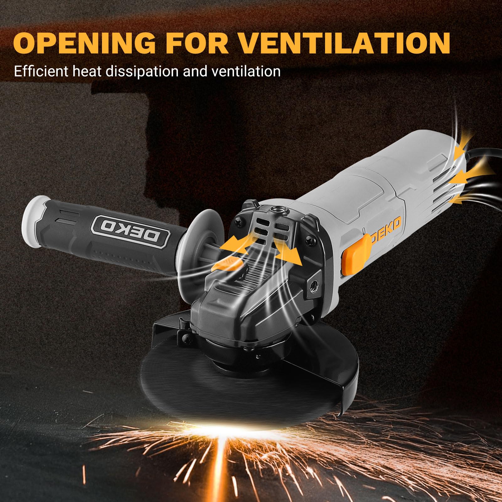 Smerigliatrice Angolare: DEKOPRO 125 mm 800W Smerigliatrice Angolare Elettrica, moletta elettrica 12.000 RPM, Velocità Regolabile, per smerigliare grande, lucidare e levigare