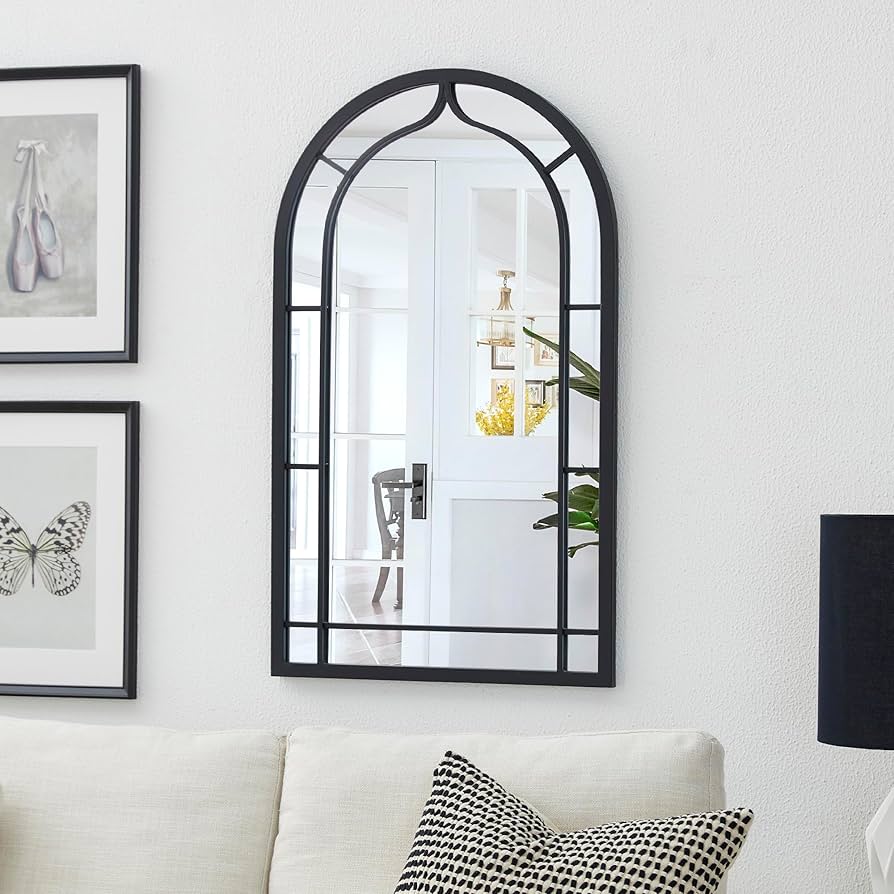 ヴィンテージ ミラー　アーチ型 ミラー　壁掛け アンティーク調 木枠 ミラー 壁掛け鏡 アーチフレーム oth0111M