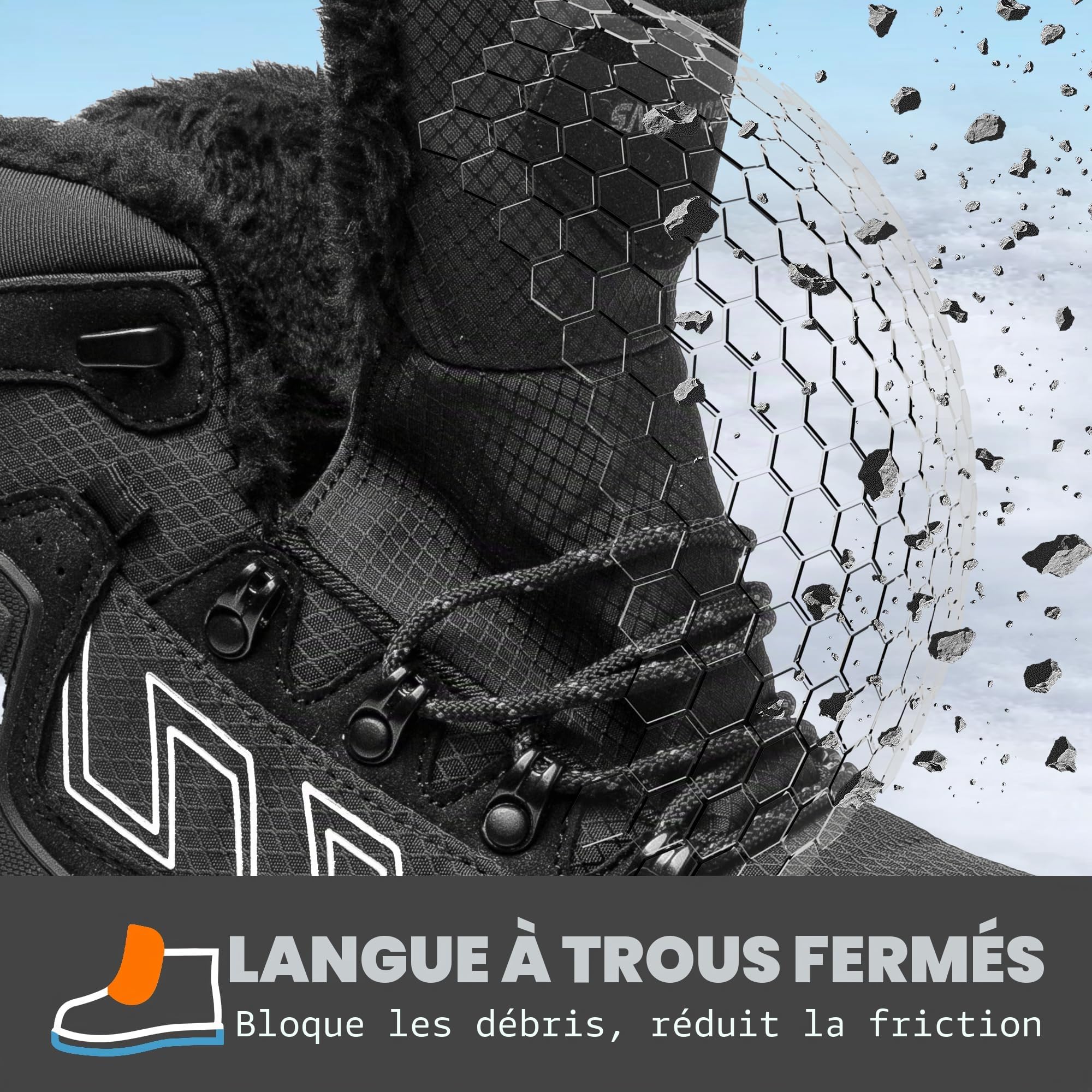 KOIFISH Chaussure de Sécurité Homme Femme Hiver Imperméable Basket de Securite Montante Embout Composite Antidérapant Antistatique Bottines de Travail Chaudes