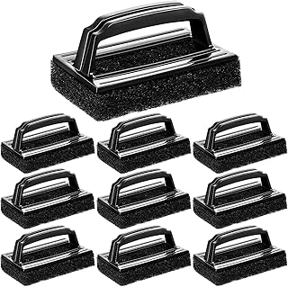 10 PCS Screen Printing Scrub Pad Screen Printing Scrubber Brushes with Handle Screen Print Ink Scrub Cleaner Screen Brush for Degreasing Reclaiming Mesh Frames Silkscreen Ink Remover