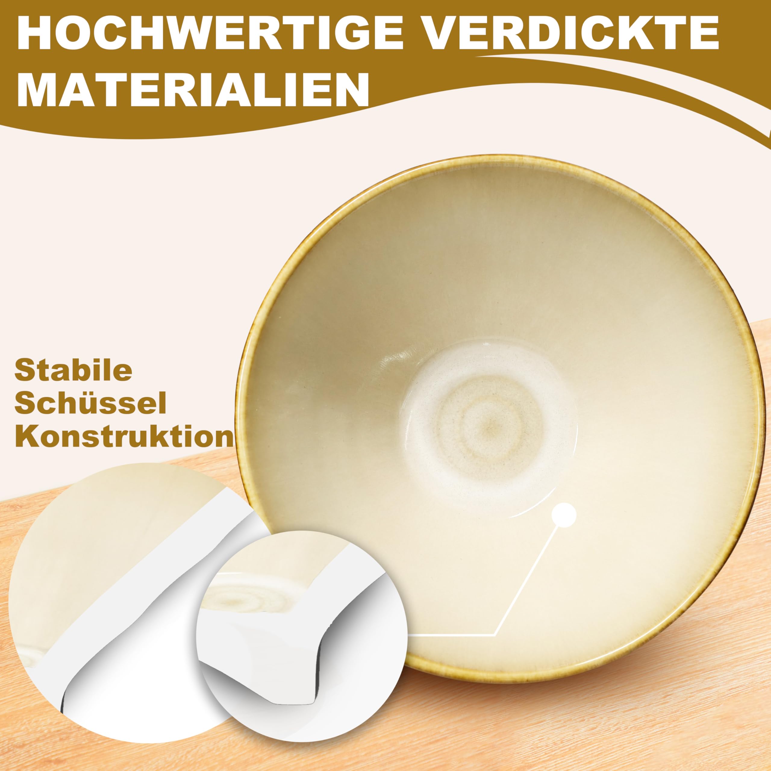 9.4 Zoll 4 Set Keramik Ramen Schüssel(16 Teilig) - Japanisches Porzellan Spülmaschinenfest Geschirr mit Gabel Essstäbchen Löffel für Nudeln Suppen Getreide Salate Mann Frau Geschenke für neuen Häusern