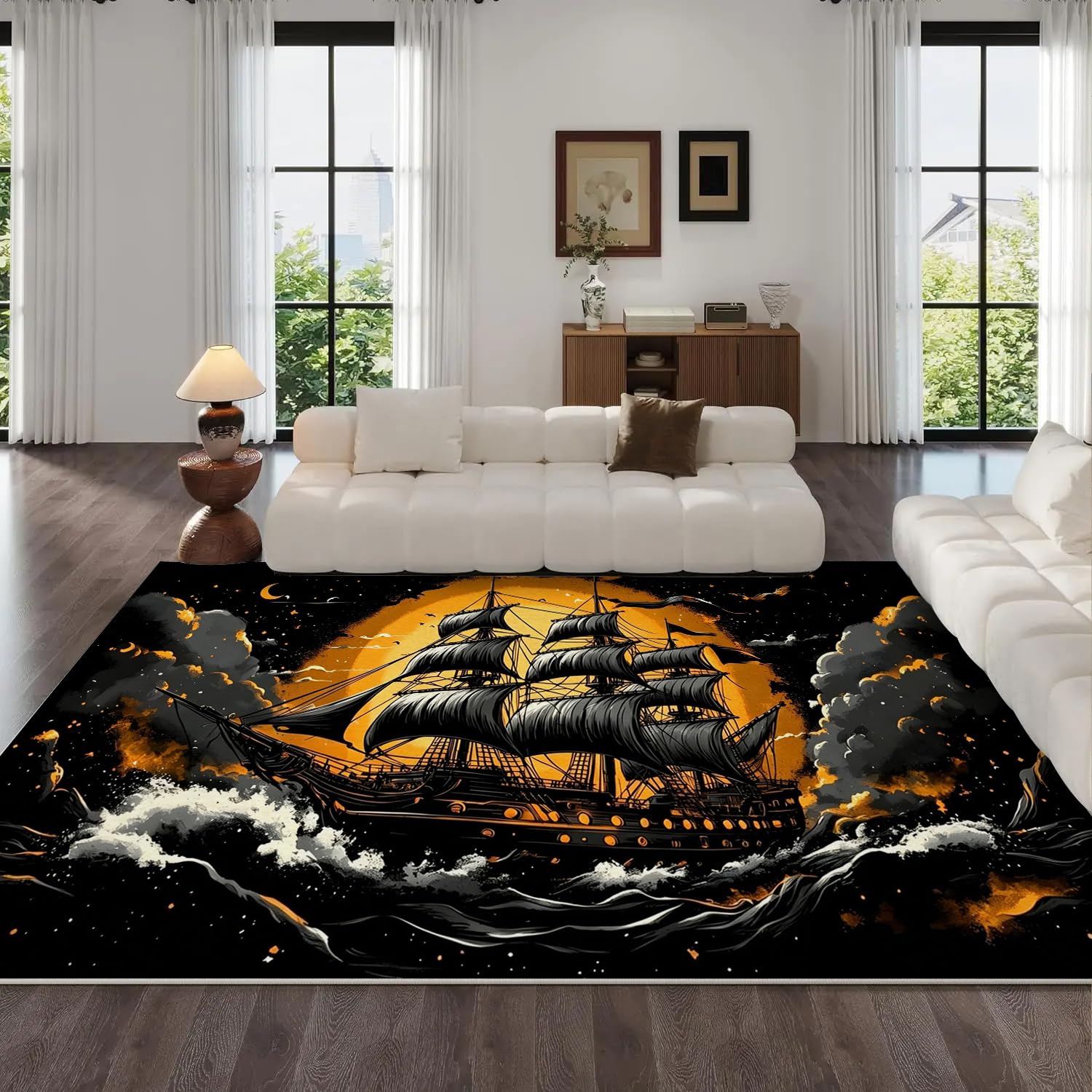 Tapis de décoration voilier VULORA 60x110cm pour salon et chambre