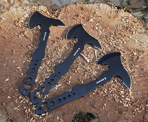 Miniatura 4 de Juego de hachas de lanzamiento, paquete de 3 hachas de lanzamiento equilibradas para práctica de objetivo, recreación al aire libre y competencia,