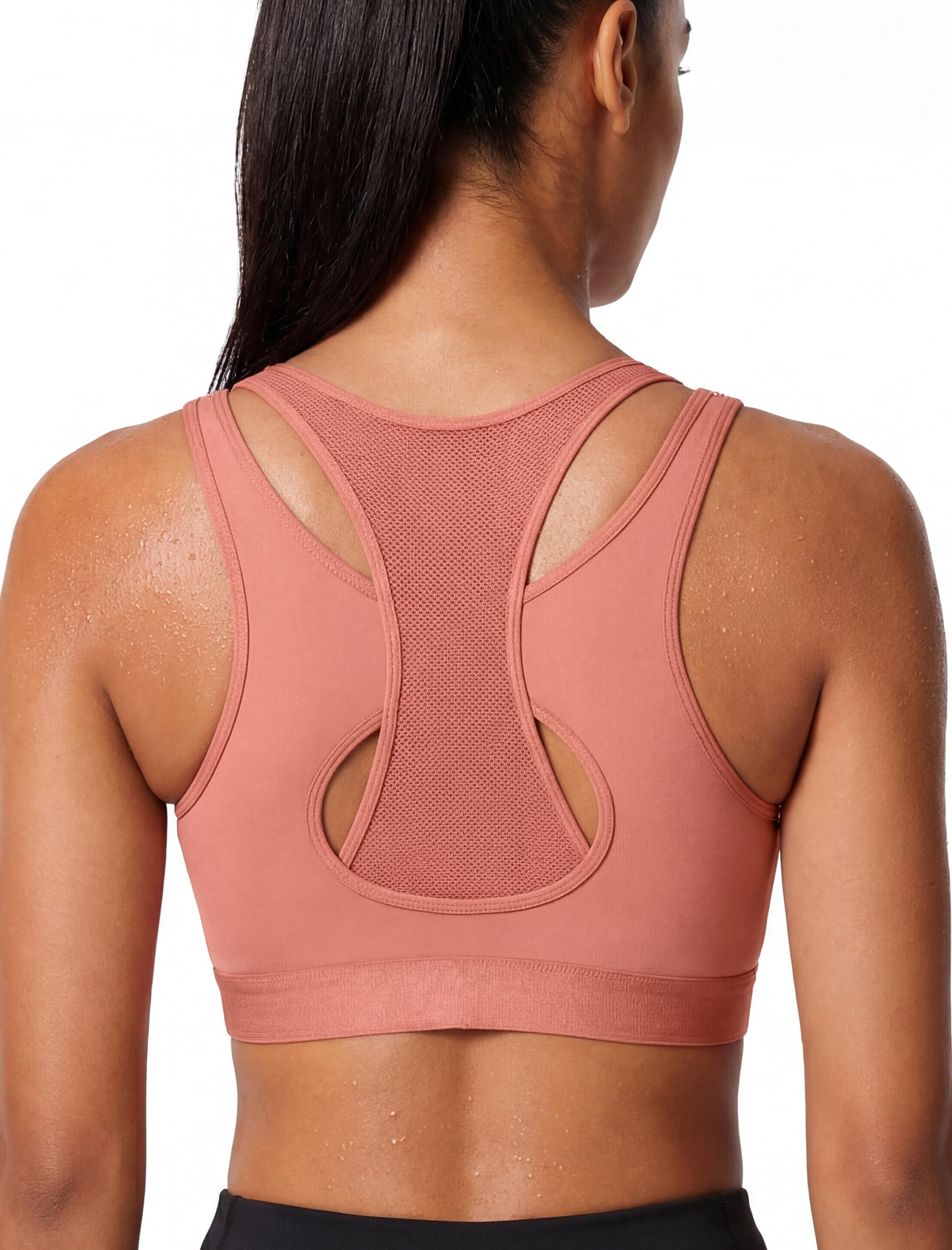 Yvette Sport BH Damen Starker Halt mit Vorderverschluss Große Größen für Fitness Laufen Joggen