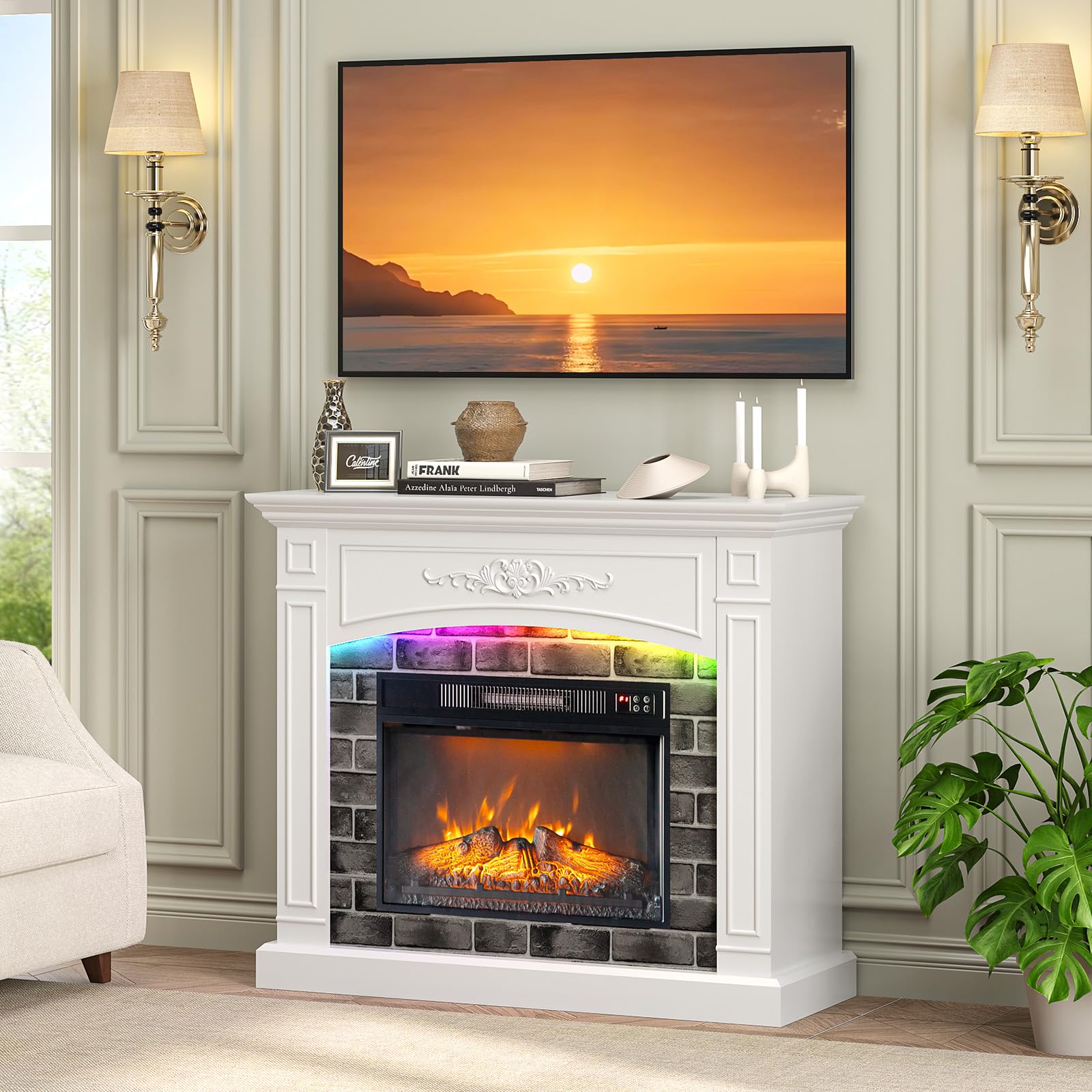 Amazon.com: VINGLI 43'' Fireplace TV Stand for up to 55 inch TVs