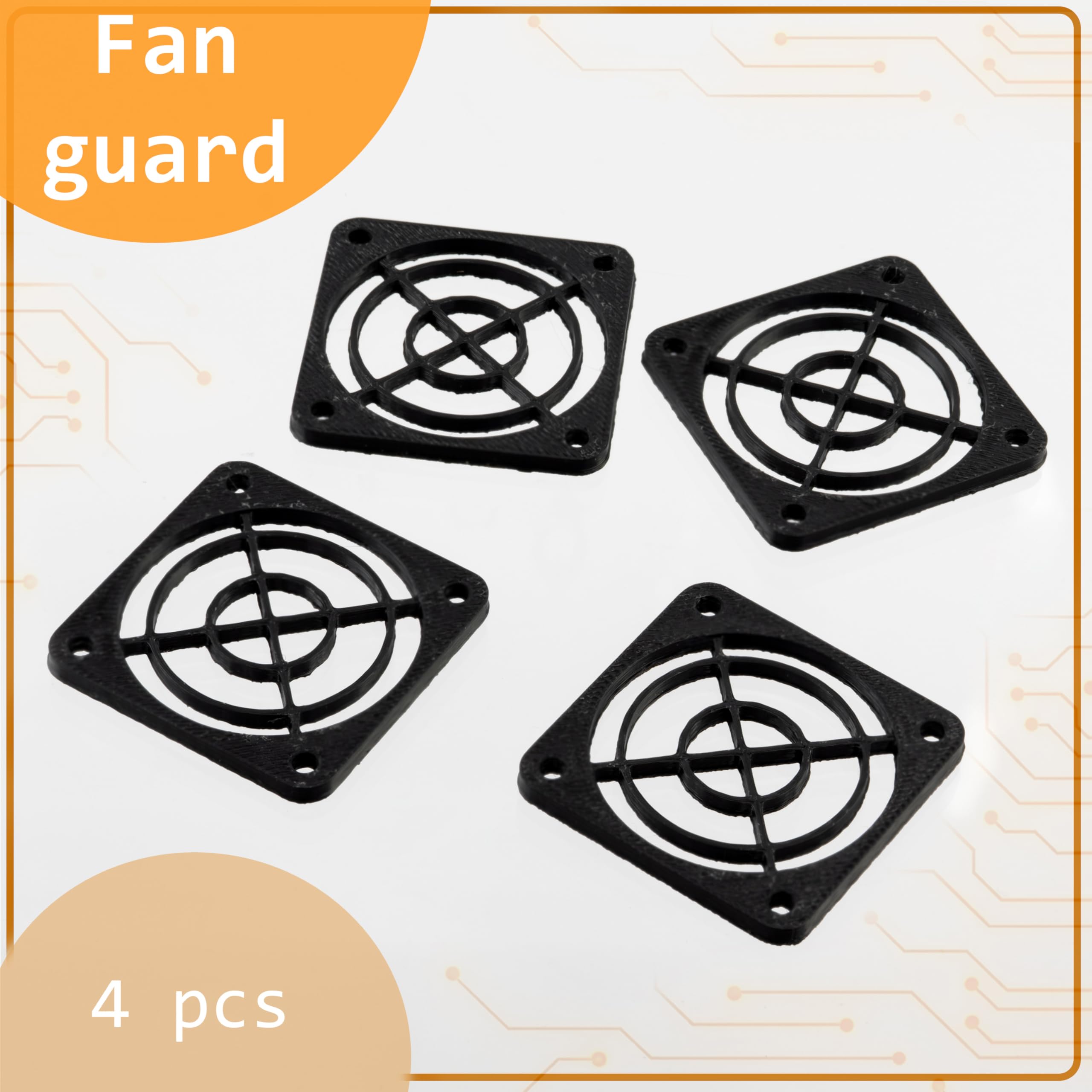 AERZETIX - Juego de 4 Rejillas de Ventilador de plástico 40x40 mm para Ordenador PC impresoras Equipos audiovisuales proyectores Multimedia | Color Negro - 2