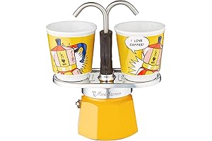 Bialetti Mini Express Lichtenstein Yellow 2-Cup Moka Set