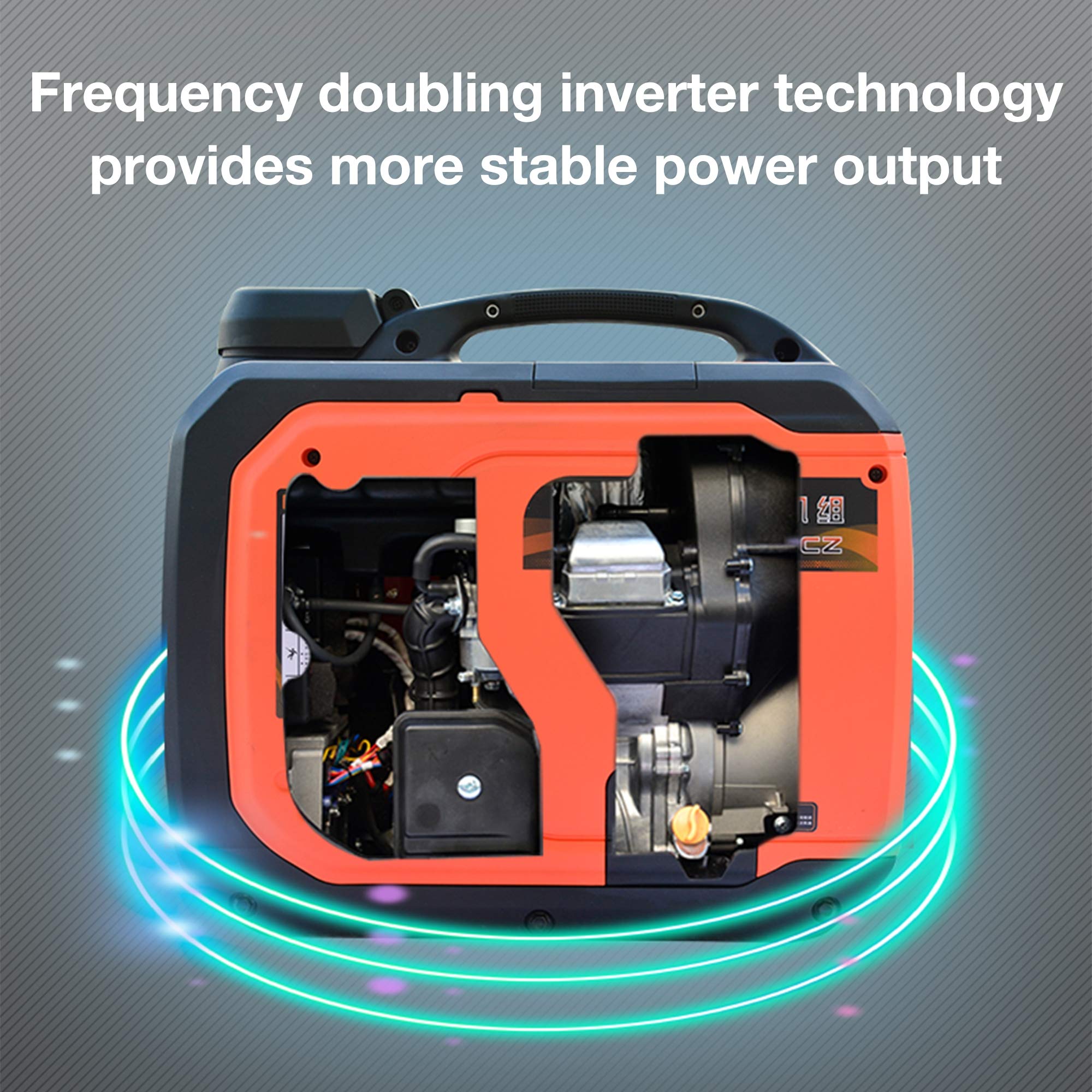 TGHY Generatore di Corrente Inverter da 2000 Watt Generatore 24V DC Alimentato a Benzina Alimentazione Aria Condizionata per Parcheggio Camion