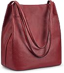 Kattee Women Soft Genuine Leather Totes Shoulder Bag Purses and Handbags with Top Magnetic Snap Closure