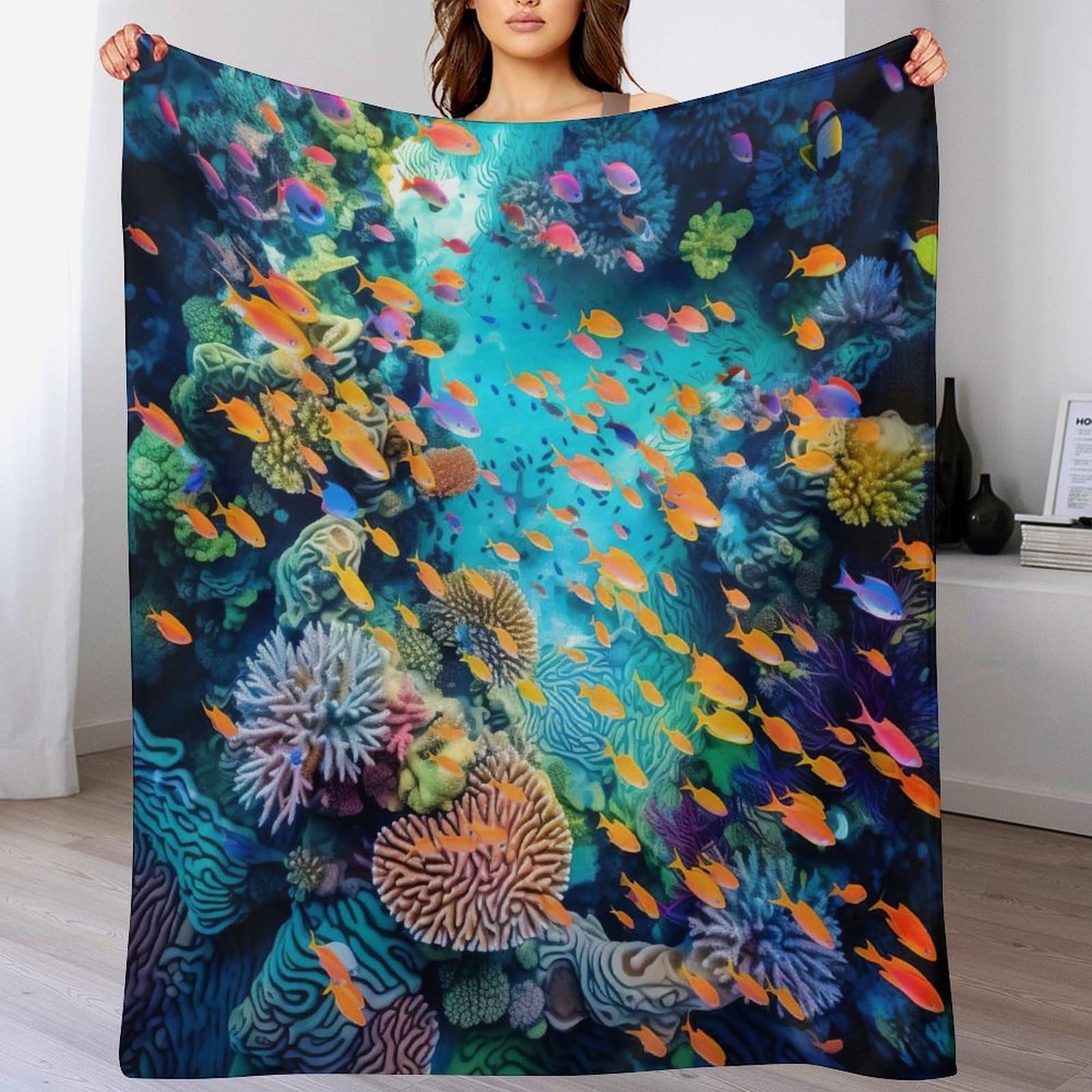 Couverture polaire poisson douce, cadeau idéal en flanelle pour enfant