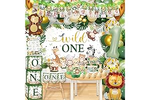 Wild One Year Banner | Jungle Safari Themed Birthday Decoration