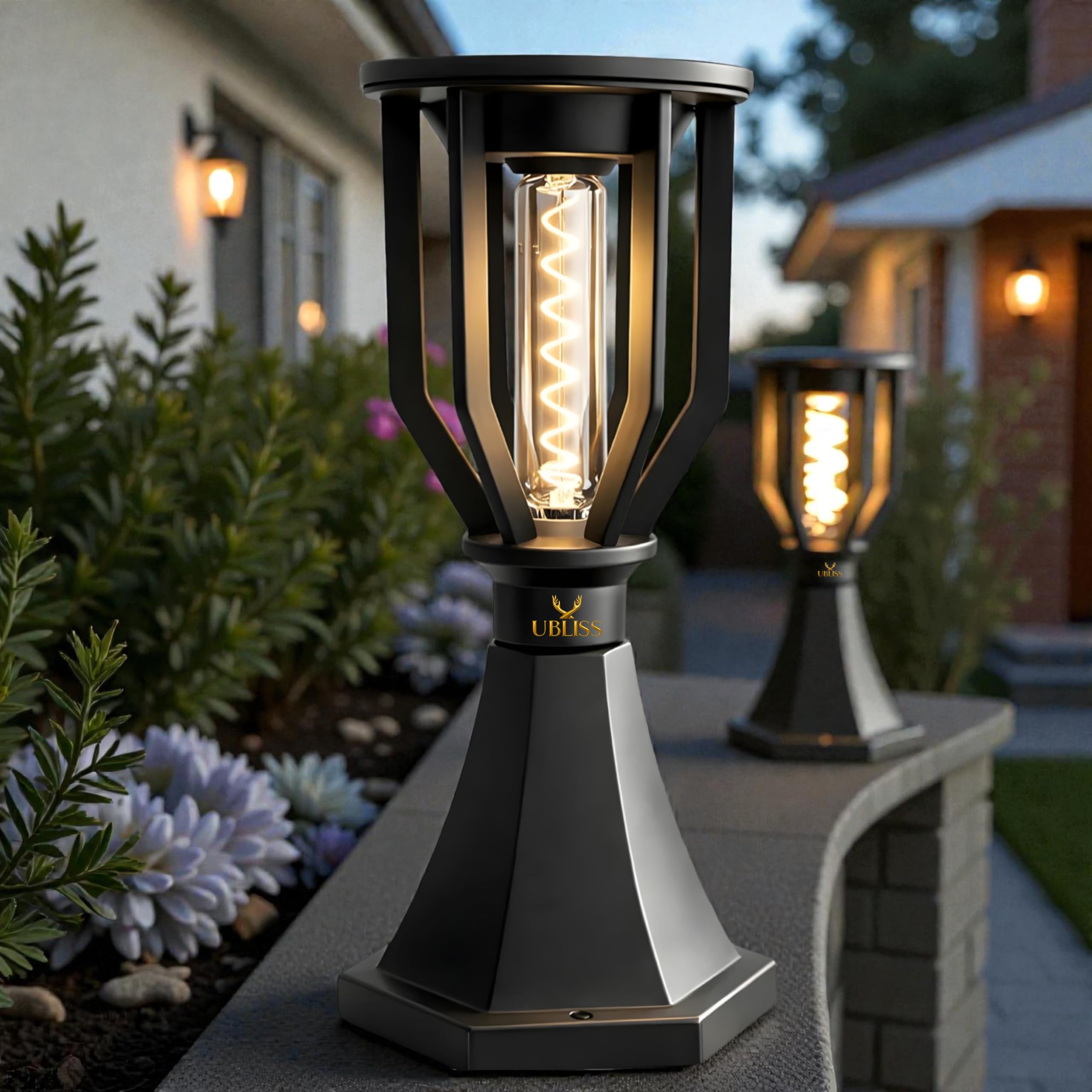 UBliss Spiral Solar Powered Outdoor Gate Light | Pack of 2 | Decorative | LED Warm White | Waterproof Garden, Fence & Pillar Lamp-image-36