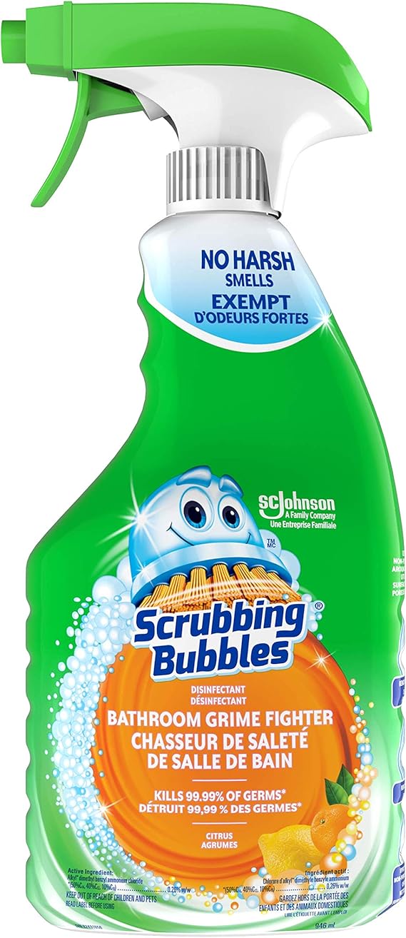 Scrubbing Bubbles Disinfectant Bathroom Grime Fighter Spray, Kills